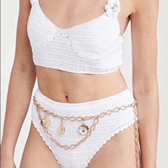 NWOT Maiyo Daisy High Waisted Bikini Set in White - Picture 4 of 13